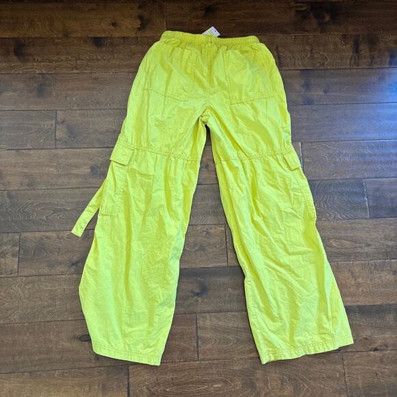 NWT Wild Fable Pull On Elastic Waist Wide Leg Cargo Pants Yellow Women's Size S - Picture 9 of 12